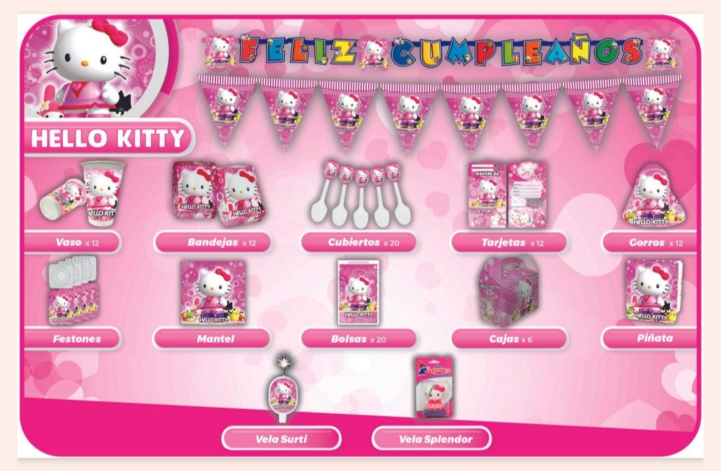 Kit personalizado de Hello Kitty para cumpleaños