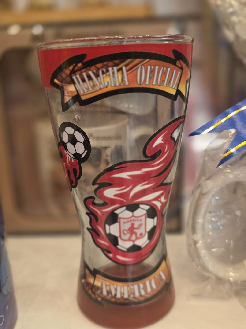 Vaso personalizado con temática del América de Cali